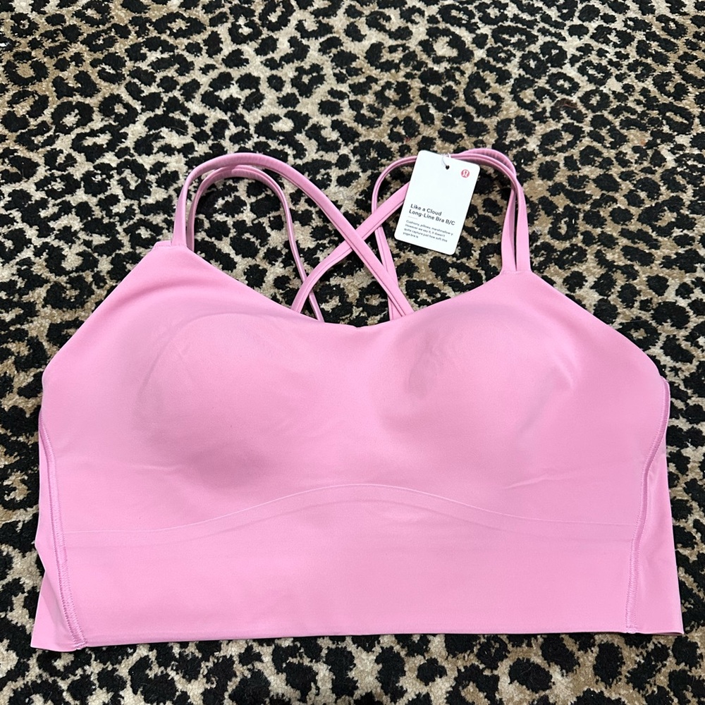 Lululemon Like A Cloud Longline Bra in Pink Frosting
